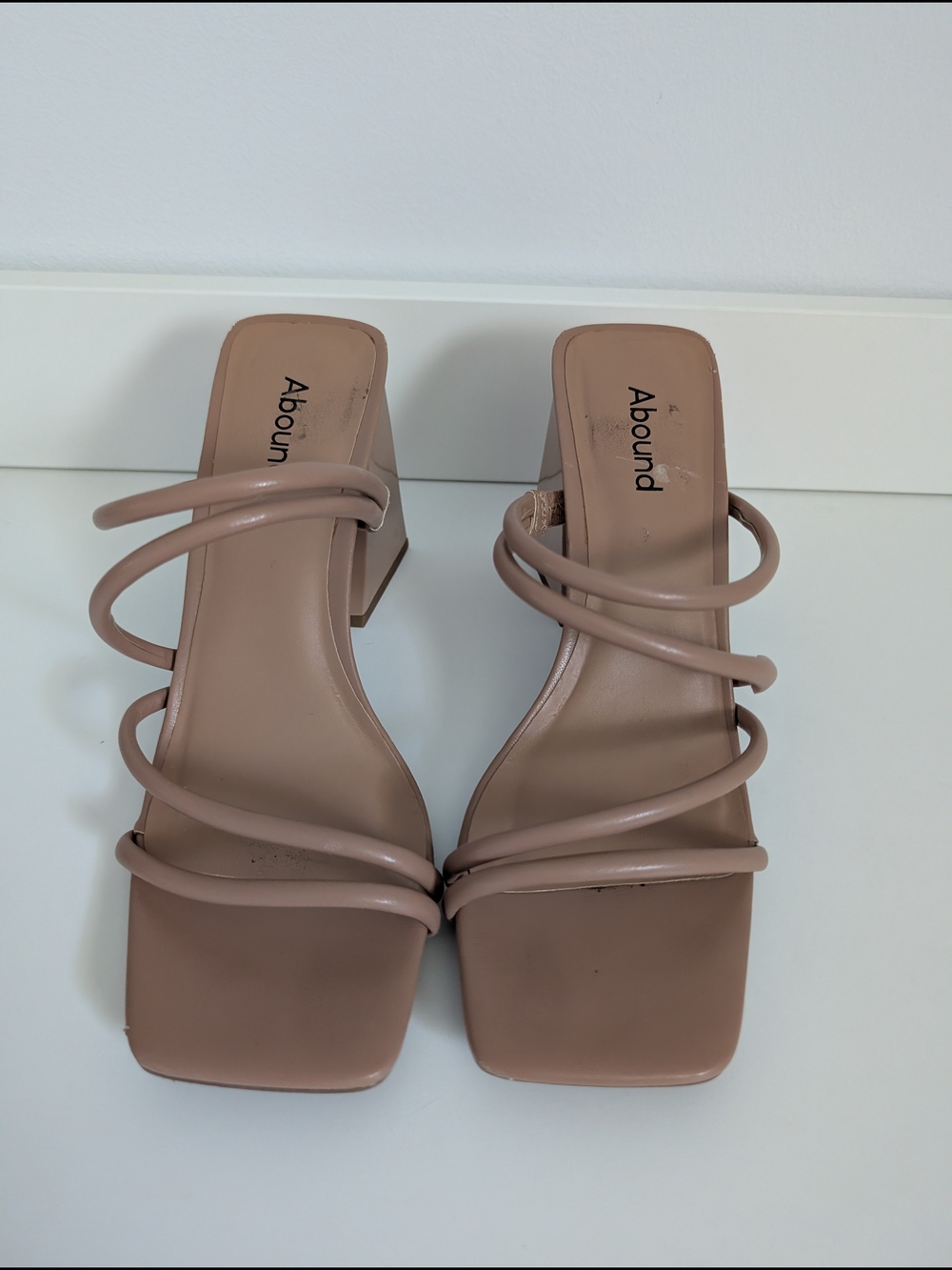 Abound Nude Strappy Block Heel Sandals Size 9